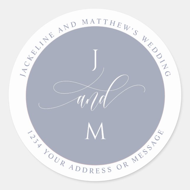 Lavender Wedding Envelope Seal or Favour Label (Front)