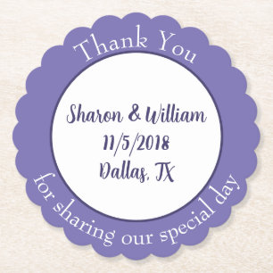 Lavender Wedding Favour  Paper Coaster