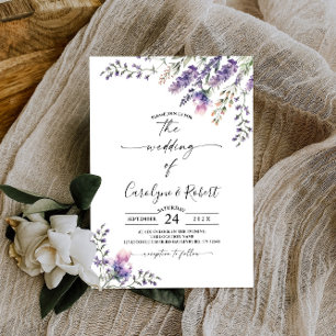Lavender wedding invitation