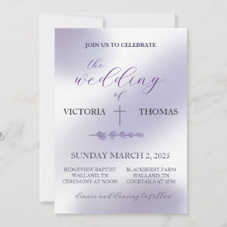 Lavender Wedding Invitation (2 Venues)