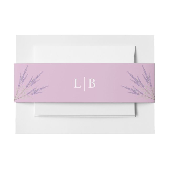 Lavender,  Wedding  Invitation Belly Band (Front Example)