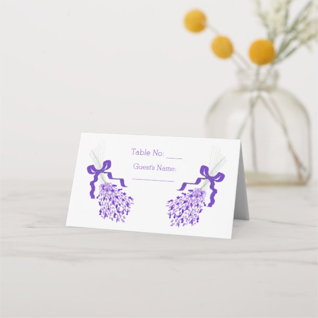 Lavender Wedding Place Card (Front)