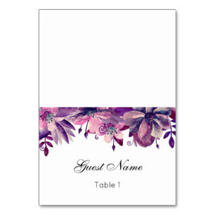Lavender wedding place card. Purple name card