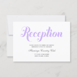 Lavender Wedding Reception Card