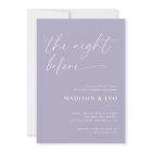 Lavender Wedding Rehearsal Dinner Invitation