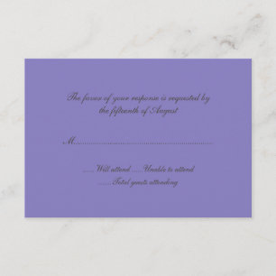 Lavender Wedding Response Card