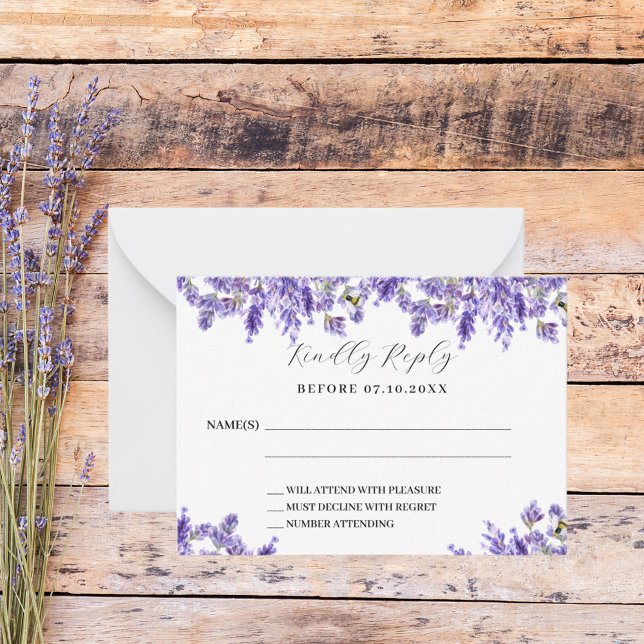 Lavender wedding response RSVP Card (Creator Uploaded)