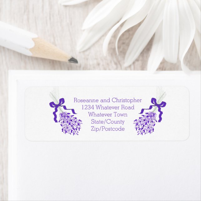 Lavender Wedding Return Address Label (Insitu)