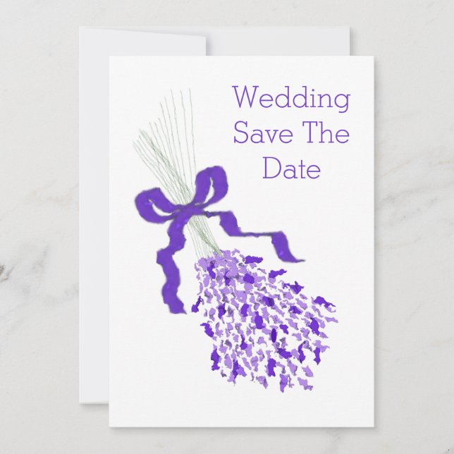 Lavender Wedding Save The Date (Front)