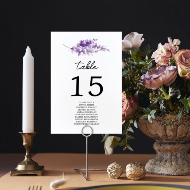 Lavender Wedding Seating Chart Table Number (Creator Uploaded)
