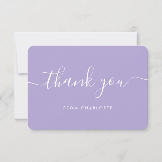 Lavender Wedding Shower Birthday Thank You Card (Front)