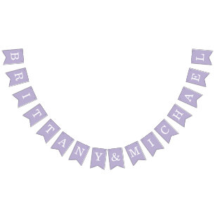 Lavender Wedding Simple Purple Bride & Groom Names Bunting