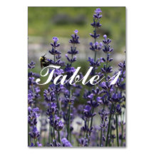 Lavender Wedding Table Numbers