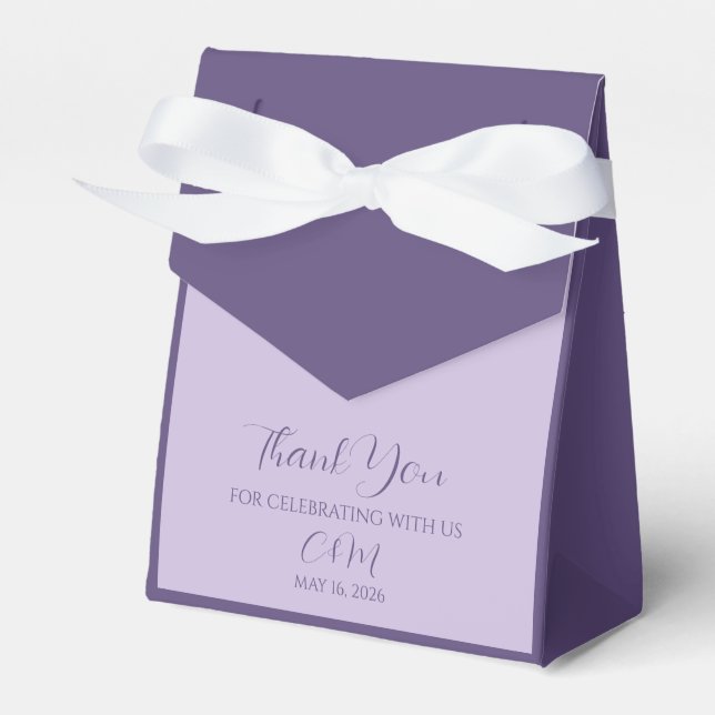 Lavender Wedding Thank You Favour Box (Front Side)