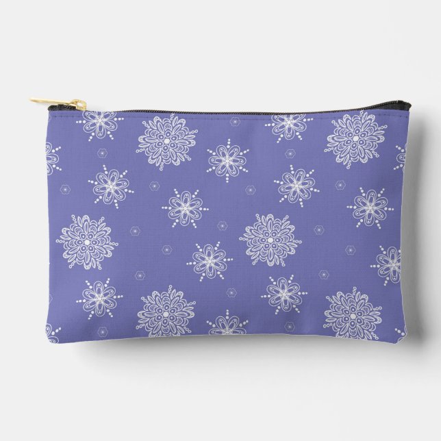 Lavender Whimsical Celestial Floral Small Accessory Pouch (Front)