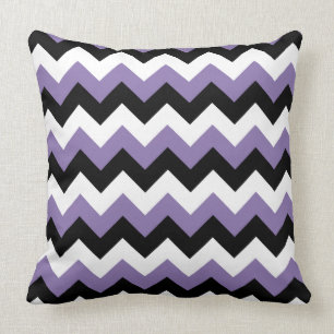 Lavender White Black Zigzag Cushion