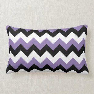 Lavender White Black Zigzag Lumbar Cushion