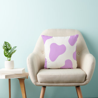 Lavender & White Cow Print Cushion – Cute 
