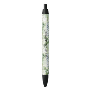 Lavender White Delphinium Flowers   Black Ink Pen