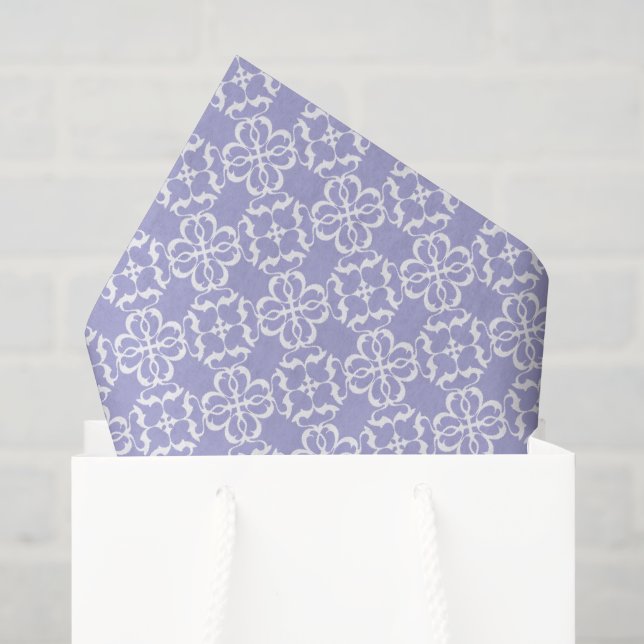 Lavender & White Floral Lattice Pattern Tissue Paper (Gift Bag)