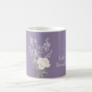 Lavender White Flowers Coffee Mug