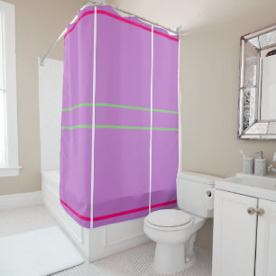 Lavender White Pink Green Geometric  Shower Curtain