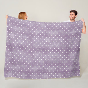 Lavender White Polka Dots Birthday Fleece Blanket