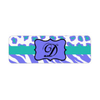 Lavender, White & Teal Zebra & Cheetah Personalise