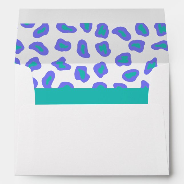Lavender, White & Teal Zebra & Cheetah Skin Envelope (Back (Bottom))