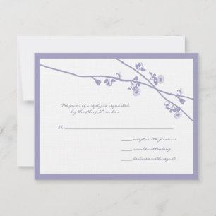 Lavender Wild Flower Branches Wedding RSVP Card