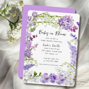 Lavender Wildflower Baby In Bloom Baby Shower Invitation