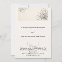 Lavender Wildflower Baby Shower, Editable