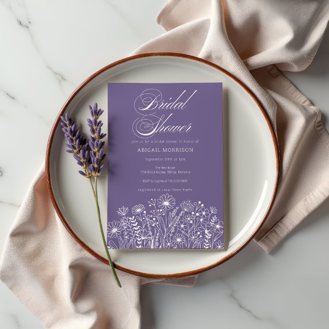 Lavender Wildflower Bridal Shower Invitation (Creator Uploaded)