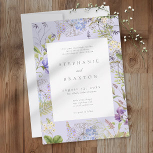 Lavender Wildflower Garden Romantic Wedding Invitation
