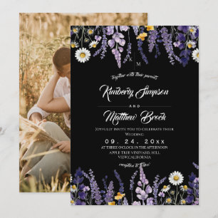 Lavender & Wildflower Rustic Garden Wedding Invitation