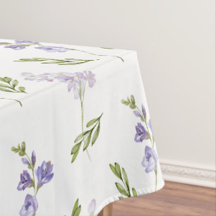Lavender Wildflower Watercolor Floral Pattern Tablecloth