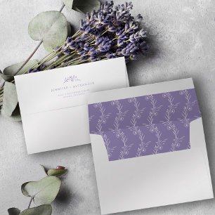 Lavender Wildflower Wedding Envelope