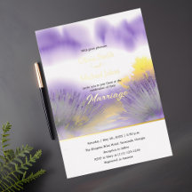Lavender wildflower Wedding Invitation