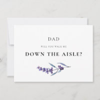 Lavender Will you walk me down the aisle Card