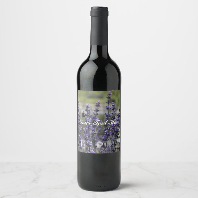 Lavender Wine Bottle Label (Front)