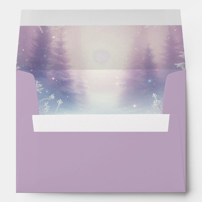 Lavender Winter Snowfall Serenade Hidden Image Envelope (Back (Bottom))