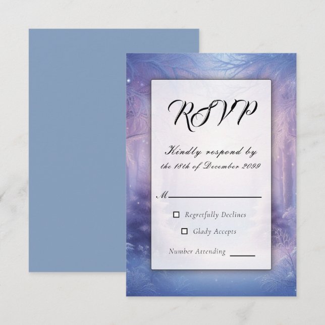 Lavender Winter Snowfall Serenade RSVP Card (Front/Back)