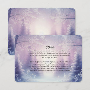 Lavender Winter Snowfall Serenade Wedding Enclosure Card