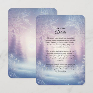 Lavender Winter Snowfall Serenade Wedding Enclosure Card