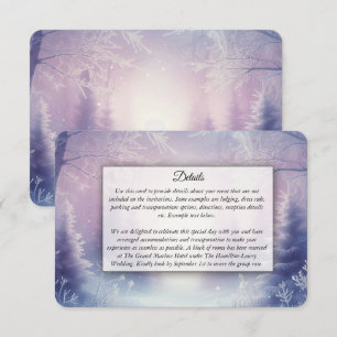 Lavender Winter Snowfall Serenade Wedding Enclosure Card