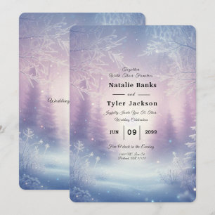 Lavender Winter Snowfall Serenade Wedding Invitation