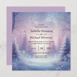 Lavender Winter Snowfall Serenade Wedding Invitation