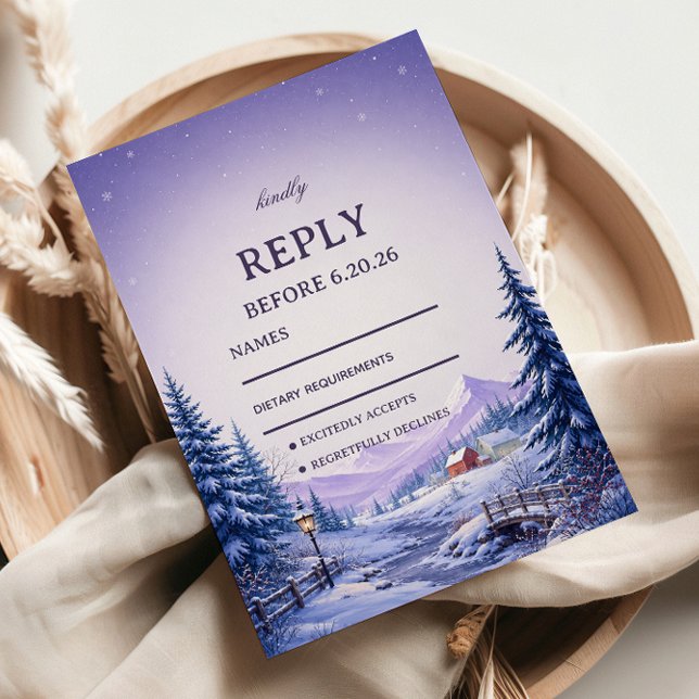 Lavender Winter Valley Beyond RSVP Card (Creator Uploaded)