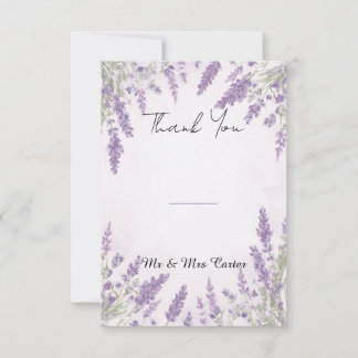 Lavender Wisteria Provence Wedding Thank You Card
