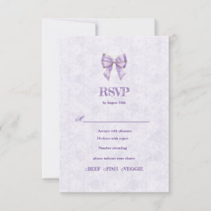 Lavender Wisteria Ribbon – Japanese-Inspired RSVP Card